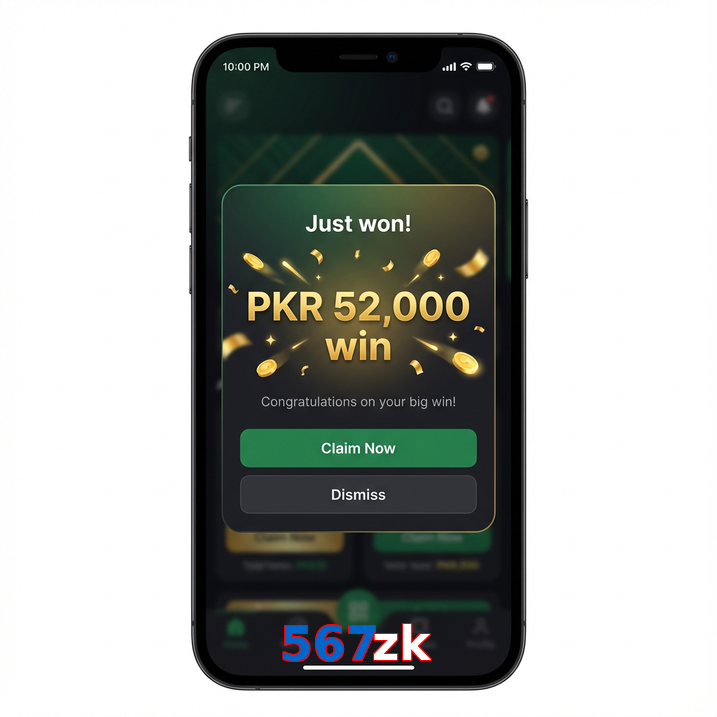 Main screen of 567Zk win page for PK players